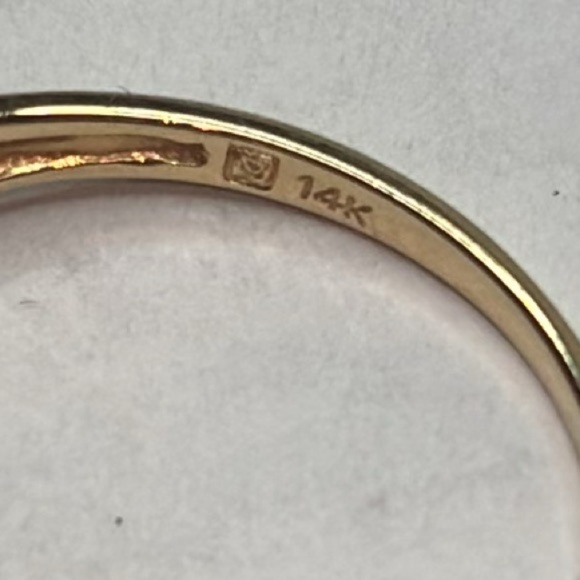 14k Solid Yellow Gold Citrine Stone Ring Size 7 - Picture 7 of 8